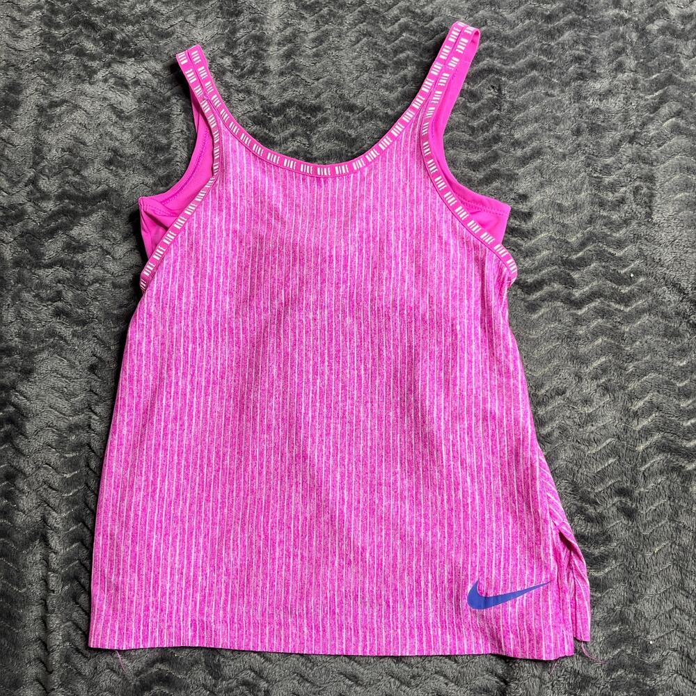 Nike Girl's 2-In-1 Dri-Fit Pink Training Tank Top Shirt Size S